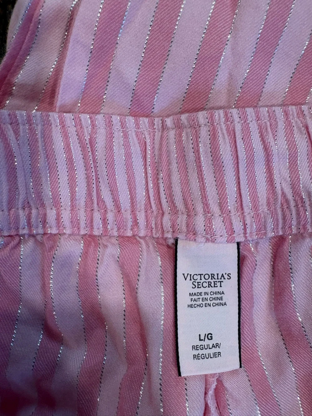Victoria's Secret Pink and White Striped Girls' Pajama Bottoms